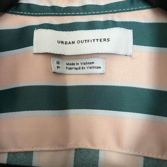 Urban Outfitters Green and Cream Striped Button-Down Shirt s - Picture 3 of 8